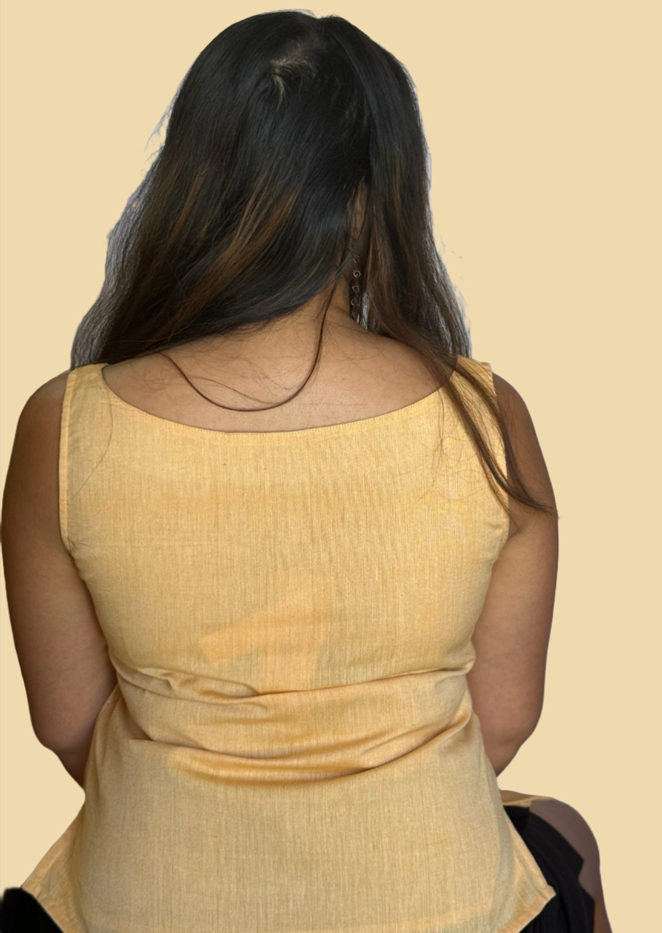 Buttercup Delight - Crème Ikat Sweetheart Neck Top