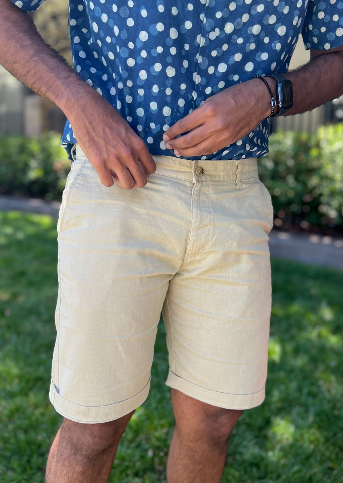 Mens Cream Shorts