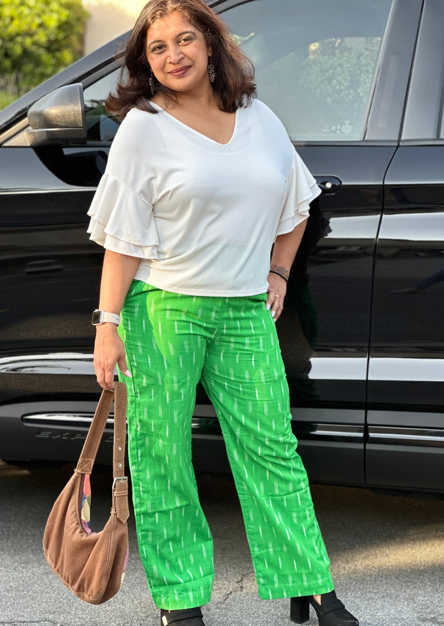 Green Ikat Pants