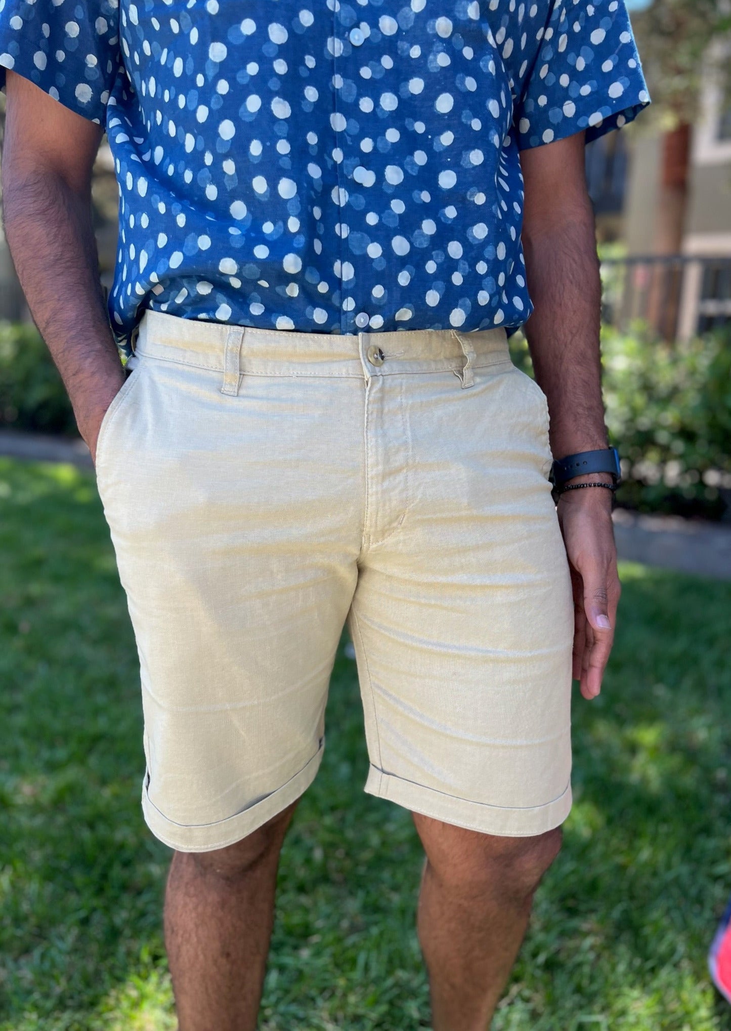 Mens Cream Shorts