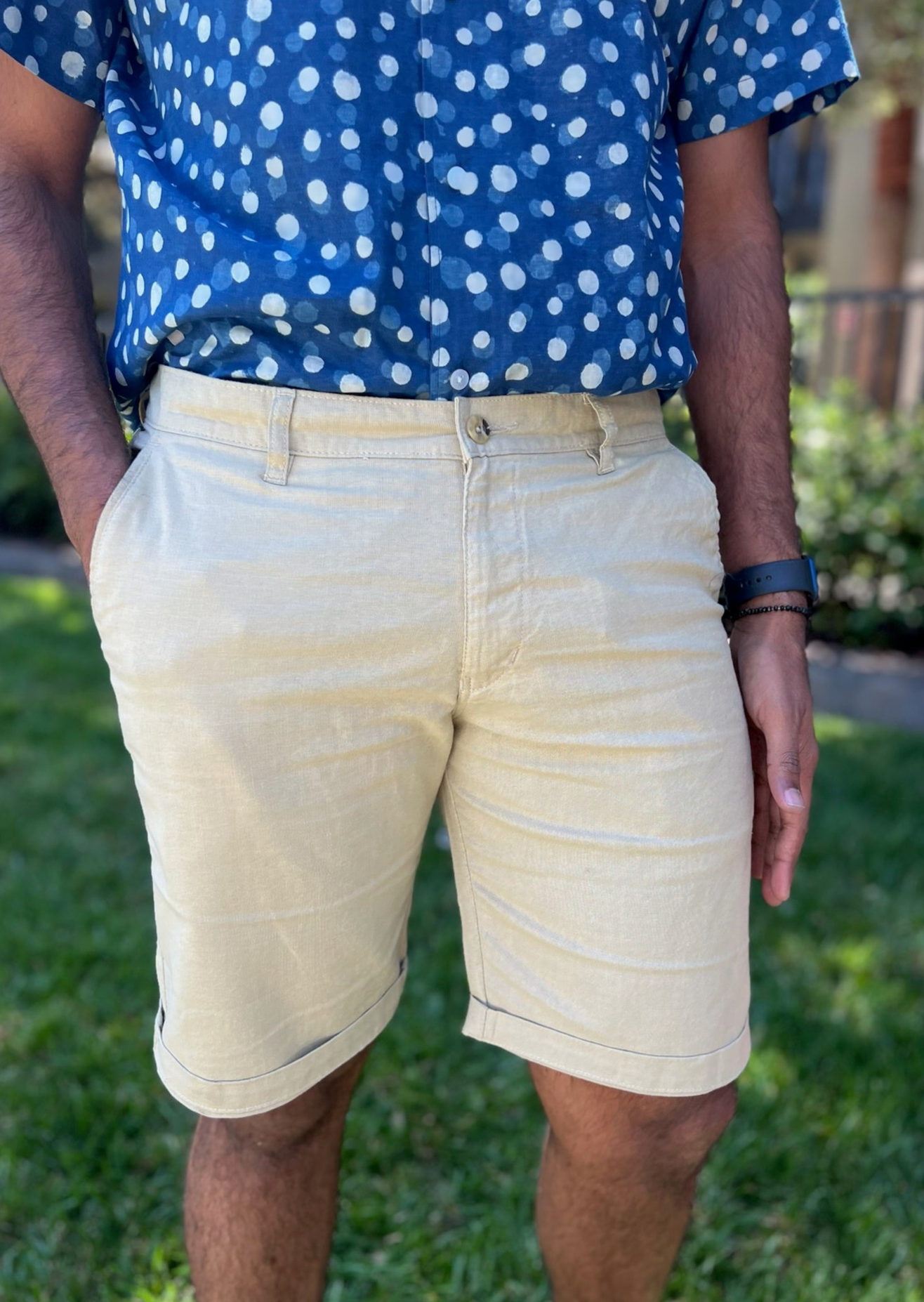 Mens Cream Shorts